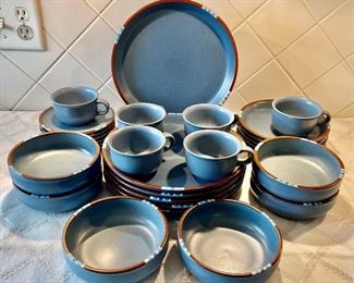 Dansk International Designs LTD Mesa Stoneware Dish Set Of 6- Dinner Plates, Side Plates, Cups, Bowls, Saucers