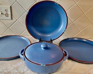 Dansk International Designs LTD Mesa Stoneware Dishes - (2) 13" Serving Platters, Lidded Casserole, Bowl