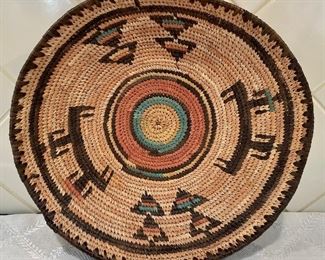Vintage Hausa Tribal Hand Woven Basket