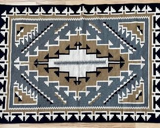 Stunning Navajo Vintage 48" X 69" Hand Woven Rug 