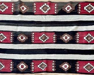 Navajo Antique 46" X 72" Hand Woven Wool Rug (as Is)