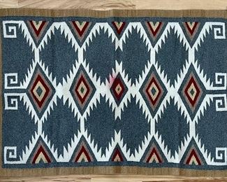 Navajo Vintage 29" X 42" Hand Woven Wool Rug (as Is)
