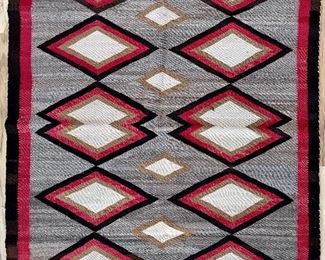 Navajo Vintage 38" X 53" Hand Woven Wool Rug (as Is)