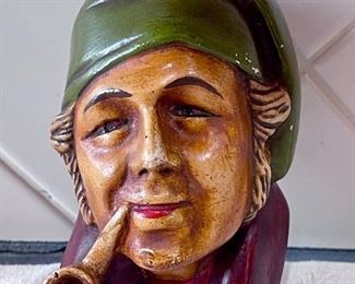 Vintage Chalkware Sailor Candle Wall Pocket