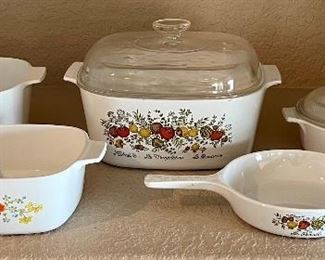 Assorted Corningware Lot - Merry Mushroom, Wild Flower, And Le Persil