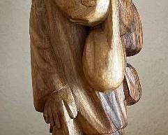Hand Carved Made In Ecuador Wooden 16 Inch Traveler Figurine