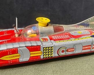 Battery Operated Tin Toy Rocket Ship