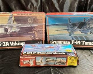 MPC Lockheed S3A Viking, Grumman F14 Tomcat And F84 F Thunderstreak Model Kits