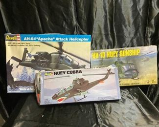 Revel AH64 Apache Apache Attach Helicopter, UH1D Huey Gunship And Huey Cobra Models