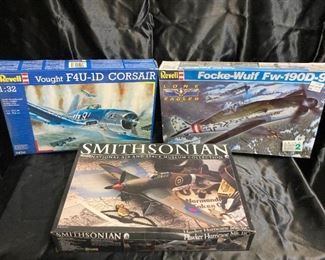 Revell Fw190D9, Vought F4U1D Corsair And Smithsonian Collection Hawker Hurricane Mk.IIC