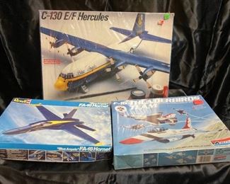 Testors Lockheed C130 EF, Monogram F16 Thunderbirds Team And Revell FA18 Hornet