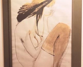 Original pencil and watercolor drawing by MARJORIE CAMERON (1922-1995)