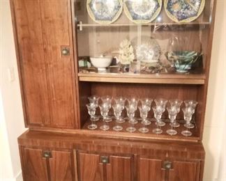 Vintage Mid Century Lane china hutch 