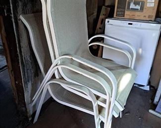3 White Lawn Chairs