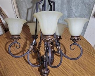 5 bulb Antique Style Chandelier- 26X30 inches
