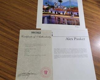 Lot of Alex Pauker Seriolithograph in Color on paper- Signed in the Plate- with Certificate of Authenticity - "Reflections"