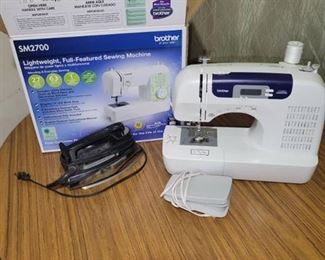 Lot of BROTHER model SM2700 sewing Machine- Sunbeam steam Iron