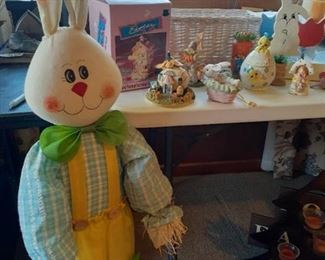 Easter decor. Approximately 4ft. tall bunny and more