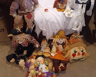 Halloween items. Ghosts and scarecrows