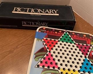 Chinese checkers and Pictionary