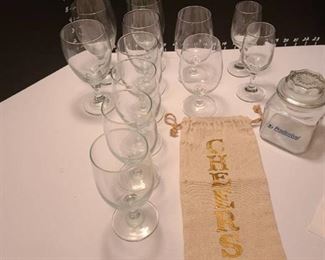 Variety of wine glasses
