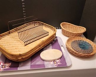 Serving trays, riser, basket and more