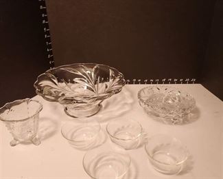 Glass bowls and candy dishes