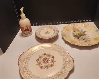 Vanity Fair platter & dessert dishes, decorative plate and hand lotion