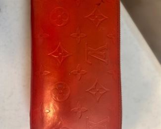 Louis Vuitton orange patent wallet 