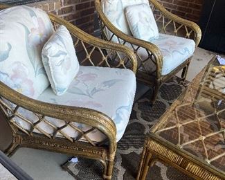 Amazing vintage rattan patio set! Brand is Universal Furniture. Incredibly well made and in wonderful condition. 