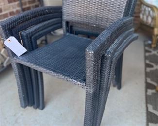 Set of 4 stacking patio chairs