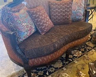 Beautiful loveseat with coordinating pillows.  In such great condition!