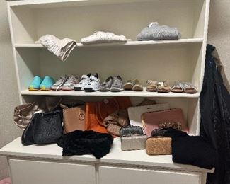Lots of purses and shoes