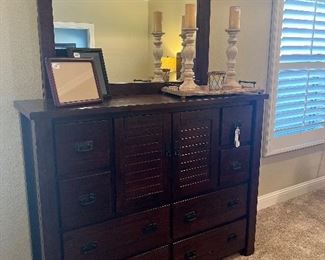 Tall chest with mirror (part of complete bedroom set but sold separately)
