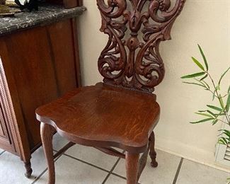 Unique carved wood chair