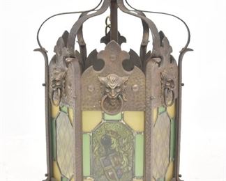 LOT 46 1  Stained Glass Lantern 