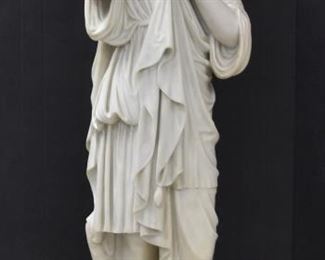 LOT 100 1  Large 40" Italian Marble Classical Woman 
