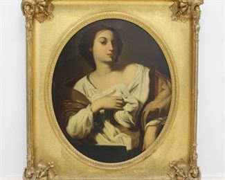 LOT 123 1  Saint Agatha Old Master Oil on Canvas 