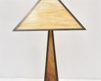 LOT 159 1  Large Slag Glass Table Lamp 
