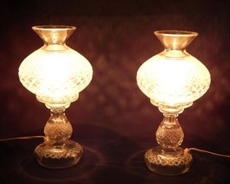 Pair of Waterford Victorian Courting Lamps