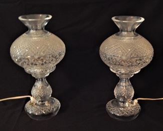Pair of Waterford Victorian Courting Lamps