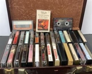 BREIFCASE WITH VINTAGE CASSETTE TAPES