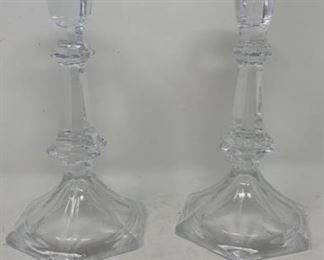 PAIR OF COLONIAL GLASS CANDLESTICKS