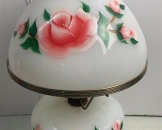 VINTAGE “GONE WITH THE WIND” MILK GLASS HURRICANE LAMP