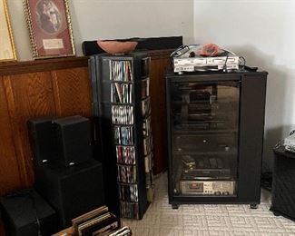 Electronics, speakers, CDs, records, and more