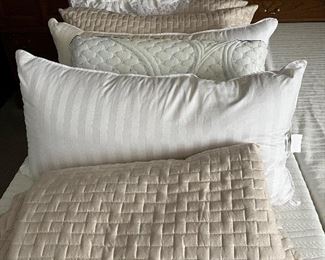 Pillows, some linens