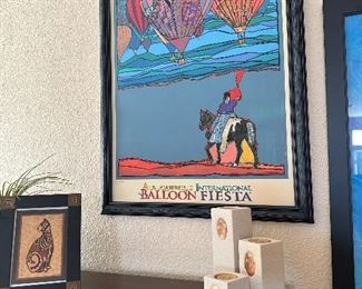 Balloon festival signed and framed posters 