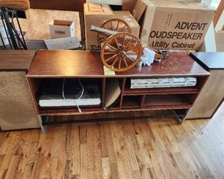 Advent Speakers. Bang & Olufsen  Receiver and Turntable.  Stereo Cabinet. 