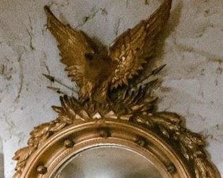 Federal eagle round bullseye wall mirror .