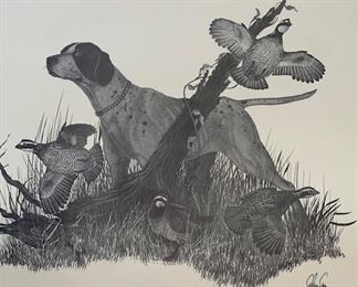 Limited Art by Glenn Gore, Dated 1970-1975 #277 and #278 lithograph prints, Other artist's as well in frames.